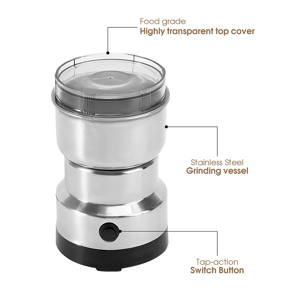 220V/110V Electric Coffee Spice Grinder 4-Blade Mini Grain Mill 300ml Ultra-Fine Baby Food Maker Handheld Kitchen Appliance
