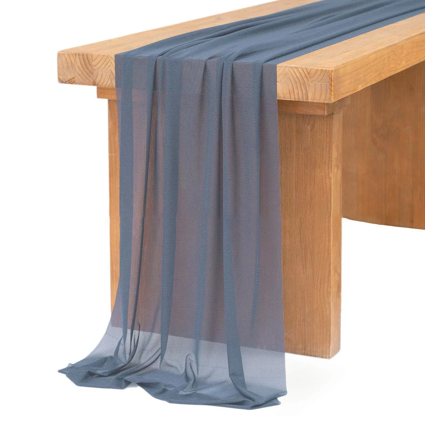 4PCS Purple Table Runner Chiffon Table Setting Semi-Sheer Dining Wedding Party Christmas Banquets Arches Cake Decor