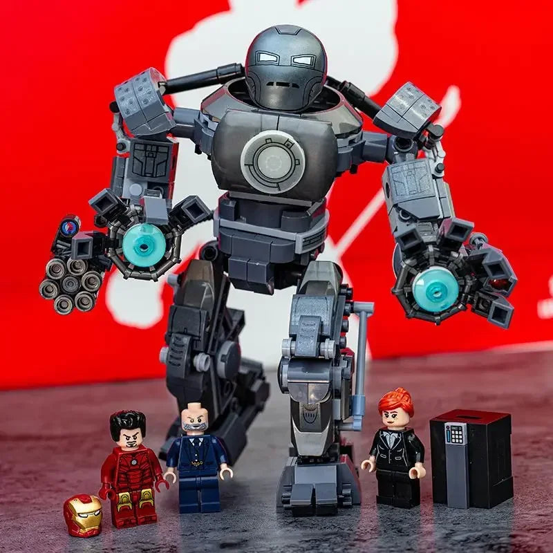 Marvel Captain America  Iron Man Venom Wolverine Thor Black Panther Thanos Doll Mecha Man Doll Building Block Assembly Toy Model