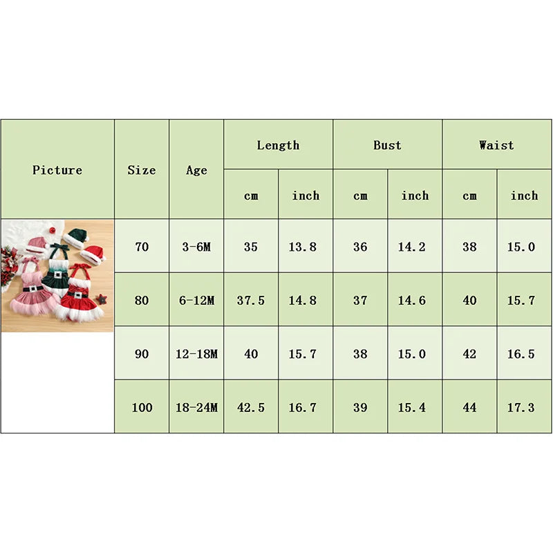 Toddler Baby Girls Christmas Dress Santa Claus Xmas Suit Baby Girl Christmas Outfit Princess Tulle Dresses