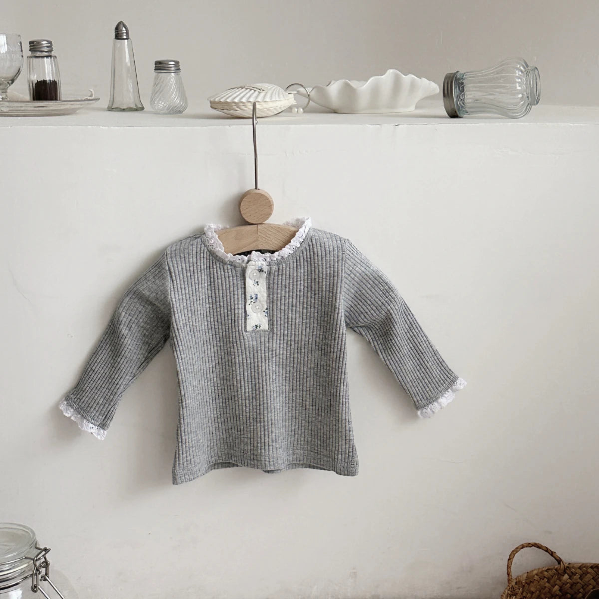 Autumn Fashion Newborn Baby Girls Clothes Comfort Solid Color Lace Long Sleeves Trendy Breathable Kids Girl Korean Style