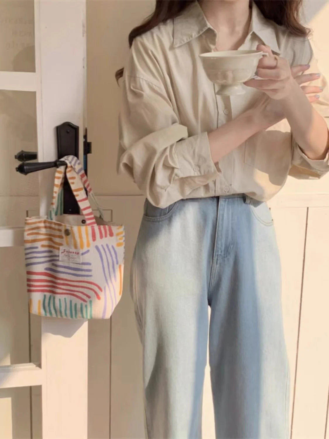 Sac à cosmétiques en velours côtelé à rayures colorées,articles divers, sac de rangement de maquillage esthétique