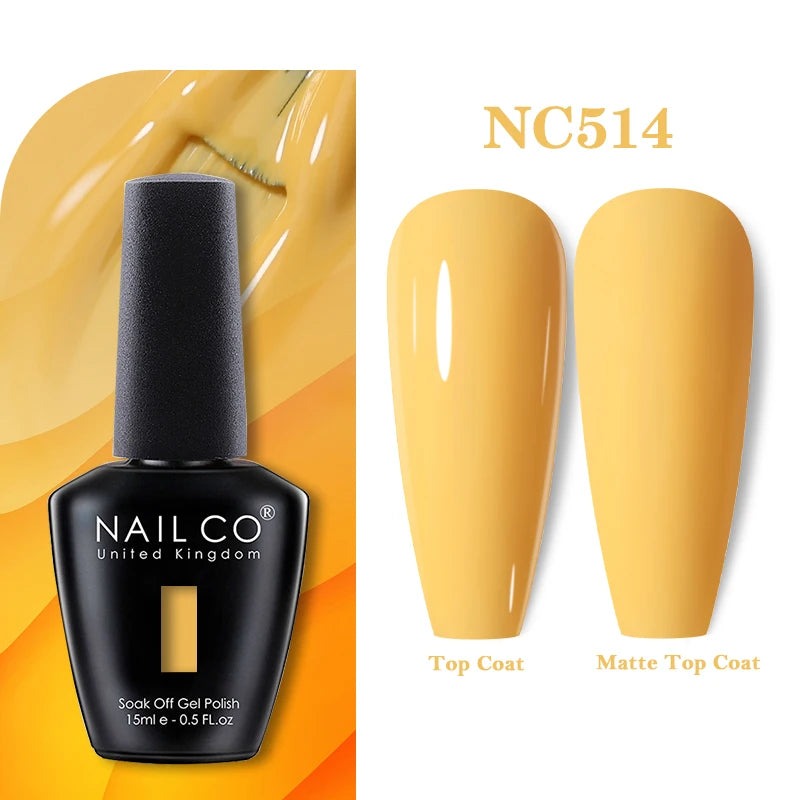 NAILCO Vernis Semi Permanent UV Gel Nail Polish Black White Color Nails Art Manicure TOP BASE Varnish Hybrid Nail Professionals