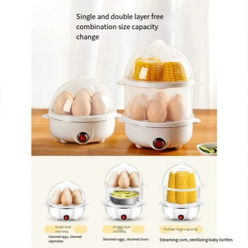 Smart Egg Cooker Electric Egg Boiler Steamer Poacher Compact Mini Kitchen Appliance Perfect for Breakfast and Healthy Meals