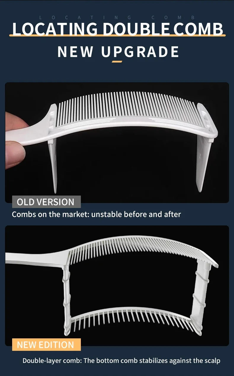 Peigne de positionnement incurvé Résistant à la chaleur Peigne à dessus plat Outils pour cheveux