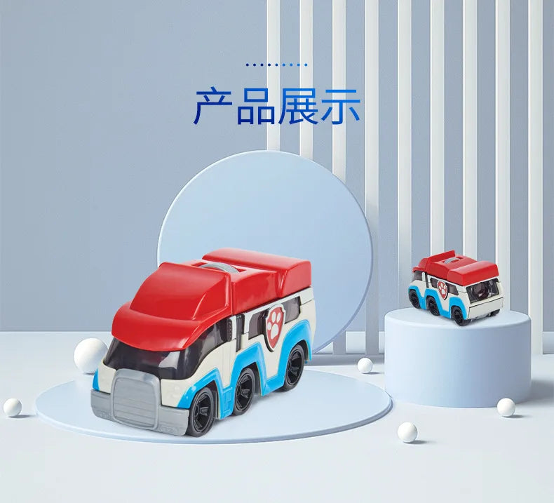 Original Paw Patrol True Metal Series Peek A View Vehicle Ryder Headquarters Patrol Car Movie Collectible Classic Kid Toys Gifts