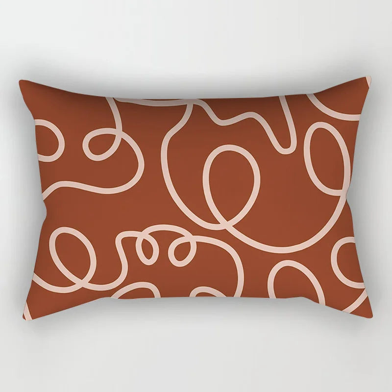 Soft Waist Pillowcase Morandi Geometric Artistic Pattern Household Bedroom Bed Pillowcase Nordic-style Decorative Pillowcase