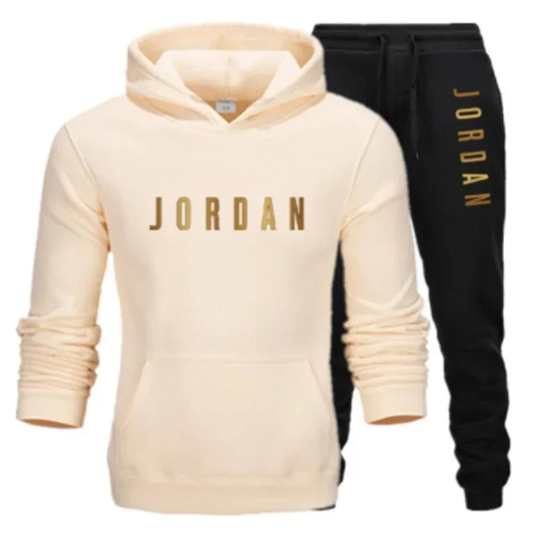 Ensemble 2 pièces de sport imprimé sweat a capuche & pantalon Jordan