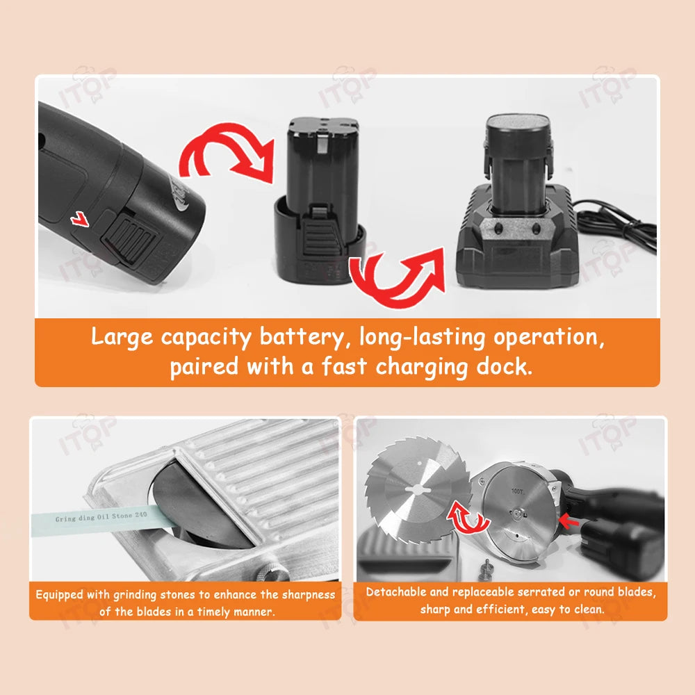 Battery Kebab Slicer Cordless Shawarma Doner Knife Battery Charge Type Roast Meat Slicer Meat Cutting Blade Machine