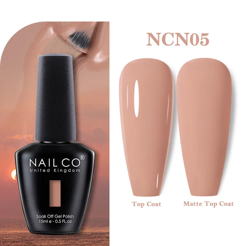 NAILCO Vernis Semi Permanent UV Gel Nail Polish Black White Color Nails Art Manicure TOP BASE Varnish Hybrid Nail Professionals