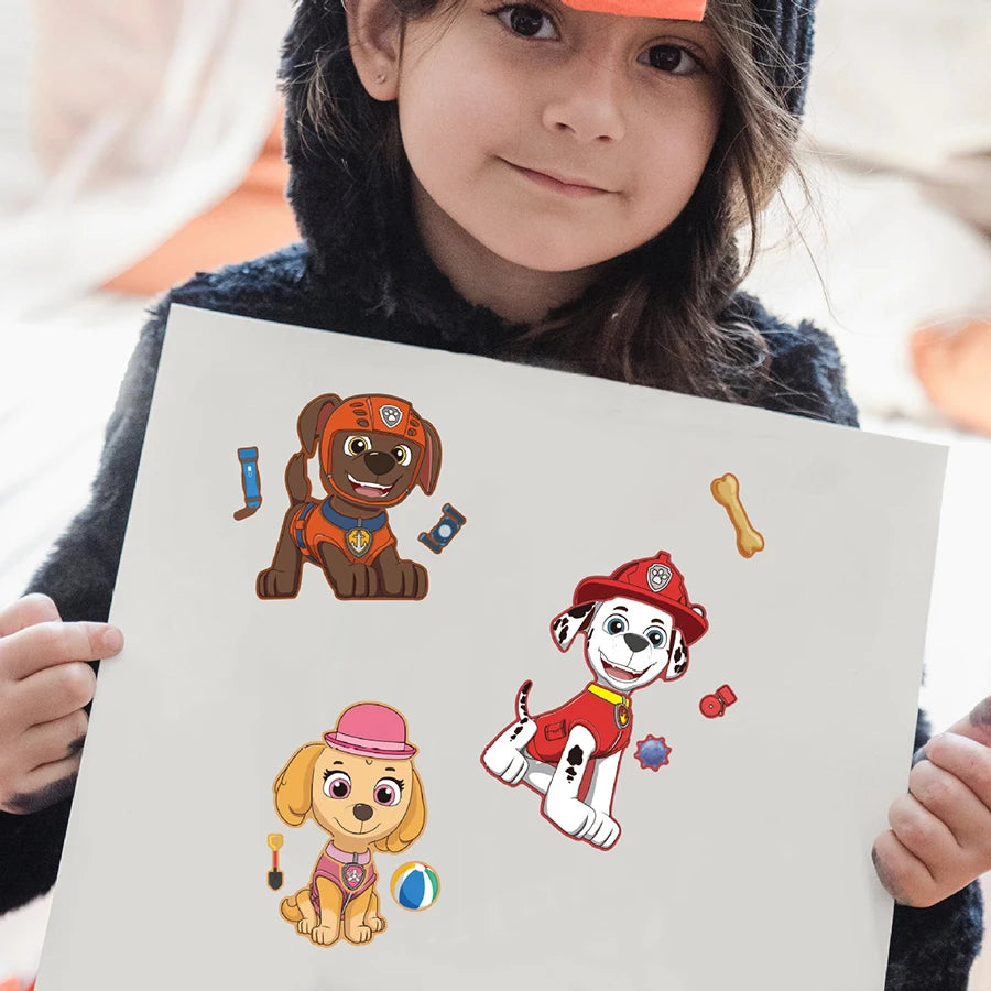 Cartoon Paw Patrol Birthday Party Supplies DIY Make a Face Puzzle Stickers Christmas Classroom Rewards Birthday Gifts for Kids