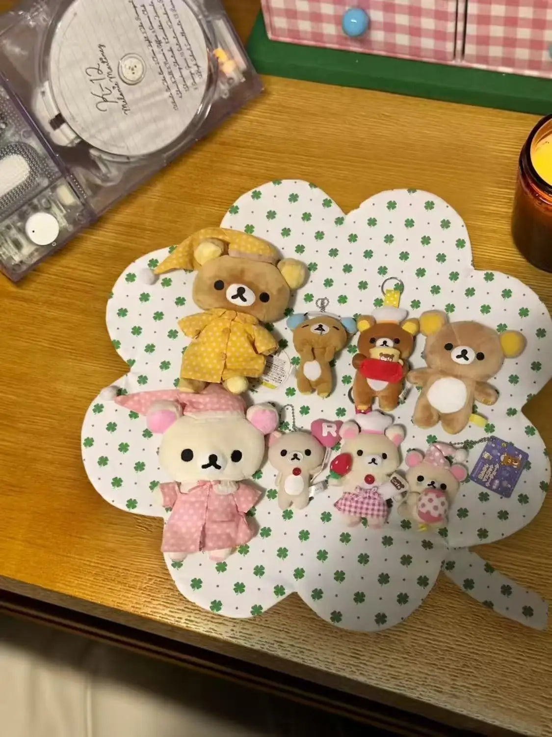 New Four-leaf Clover Placemat Photo Background Cloth Placemat Tablecloth Breakfast Dessert Korean Style Photo Props Decoration