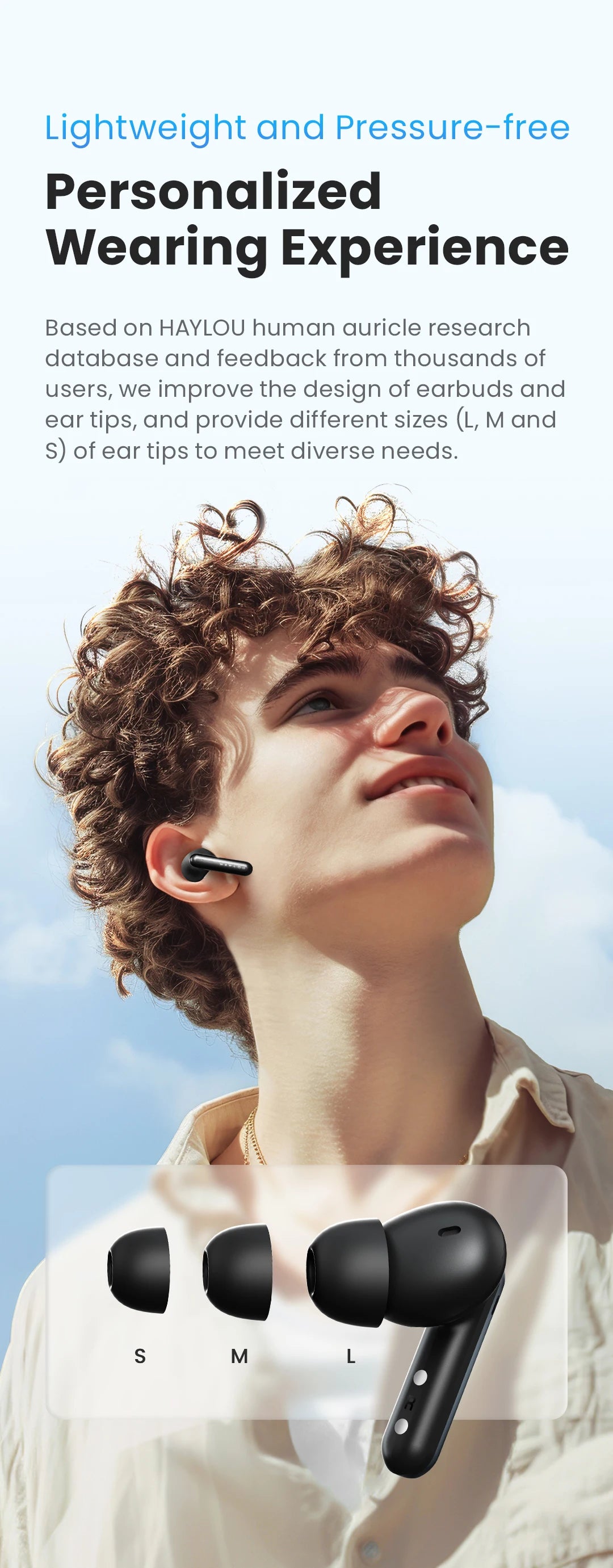 HAYLOU Mori Pro Bluetooth 5.4 Earphones -43dB ANC Active Noise Cancellation Earbuds 6 Mic Wireless Headphones 35H Battery Life