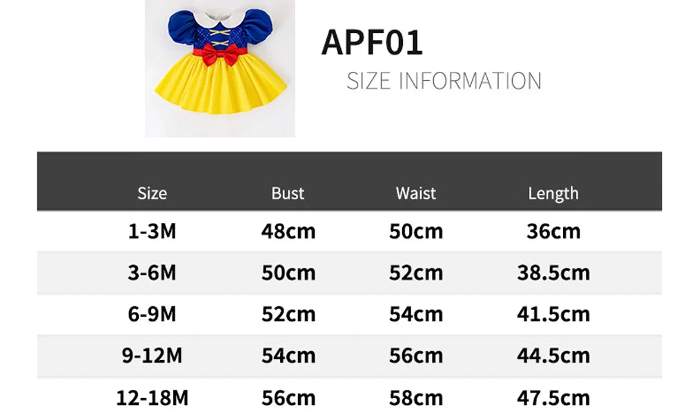 Baby Snow White Rapunzel Princess Girl Party Dress Beauty Beast Aladdin Birthday Wedding Kids Clothes Carnival Christmas Costume