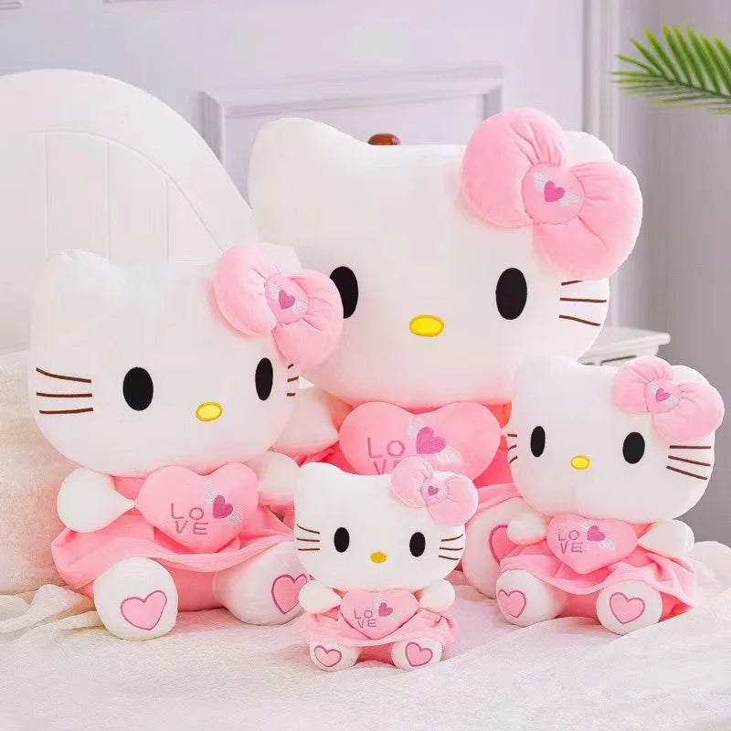 55cm Sanrio Hello Kitty Cat Plush Toys Cartoon KT Cat Plushie Doll Big Size Stuffed Anime Pillow Birthday Gifts For Kids Girls