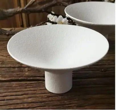 Ceramics Dinner Plate Tall Pasta Plates Salad Bowls Soup Basins Restaurant Home High Feet Tableware Snack Dessert Trays