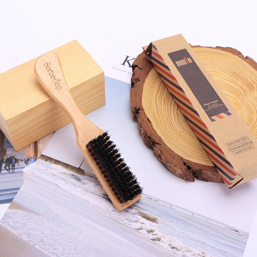 Brosse en bois Cou doux Visage Brosse à cheveux