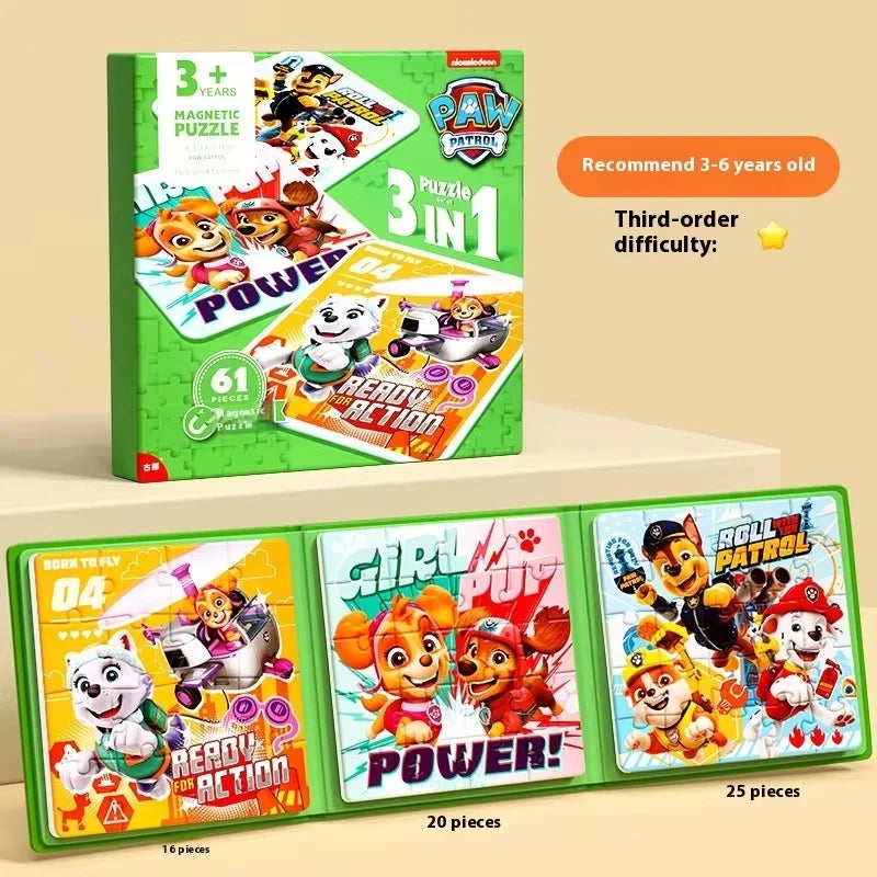 Paw Patrol Magnetic Puzzle For Children Aged Magnetic Puzzle Toys For Boys And Girls Intellectual Birthday Gifts Magnetic Toys