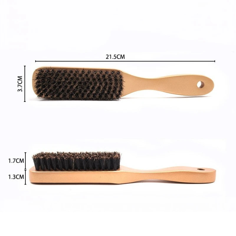Brosse de coiffeur à poils de sanglier pour le coiffage et le nettoyage Rendre les cheveux et la barbe brillants
