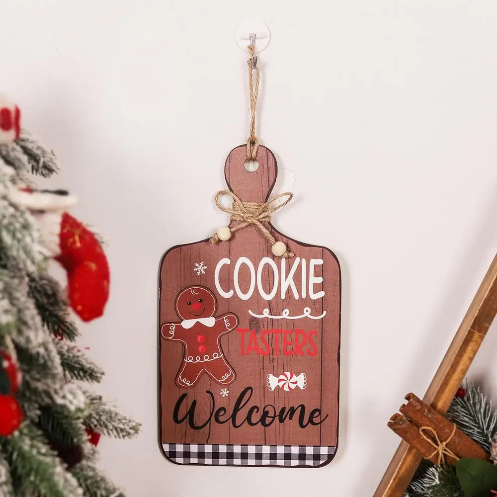 Christmas Gingerbread Man Wooden Ornaments Christmas Tree Gingerbread Decor Christmas Gingerbread Hangings Sign Welcome Front