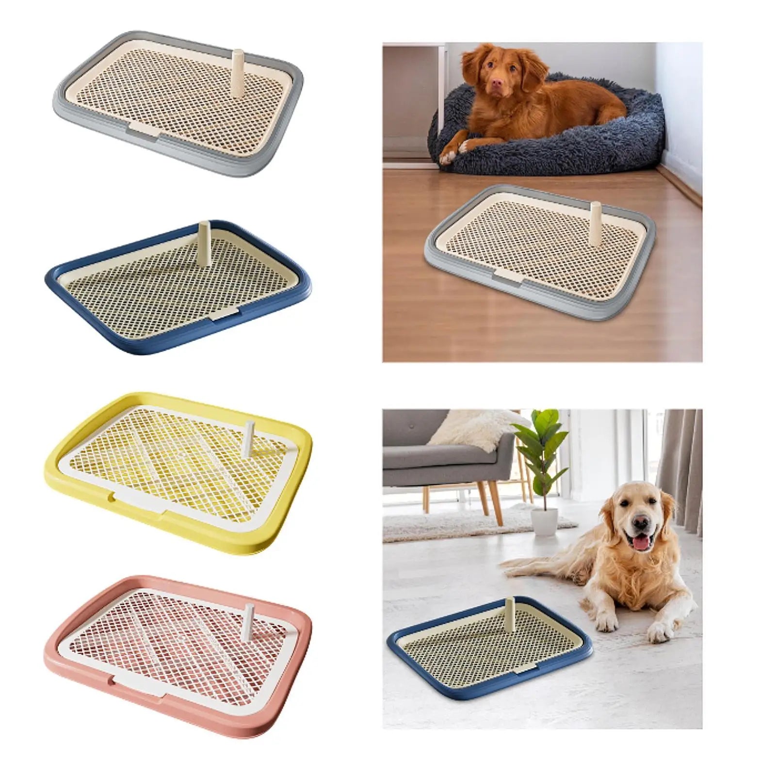 Mesh Grids Toilet Reusable Indoor Outdoor Splashproof Puppy Pee Pad Holder Training Tray Dog Potty for Dogs and Cats Puppy