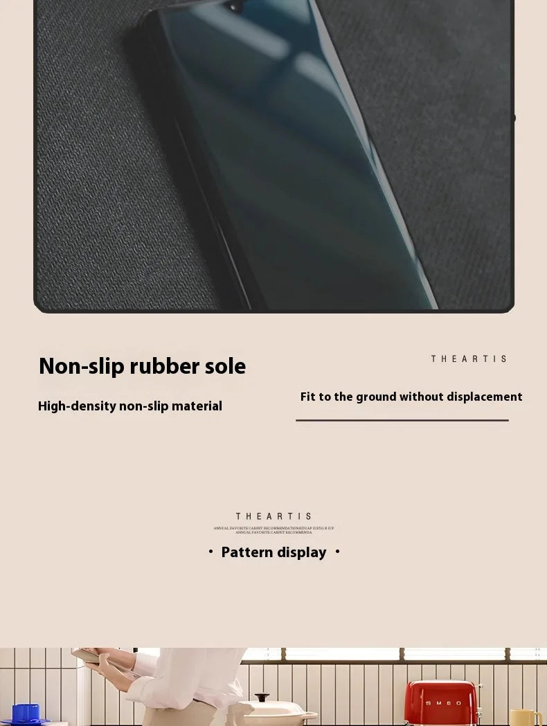 VIKAMA Retro Striped Simple Kitchen Floor Mats Diatomite Water-Absorbent Non-Slip Foot Mats Scrubbable Home Decoration Summer