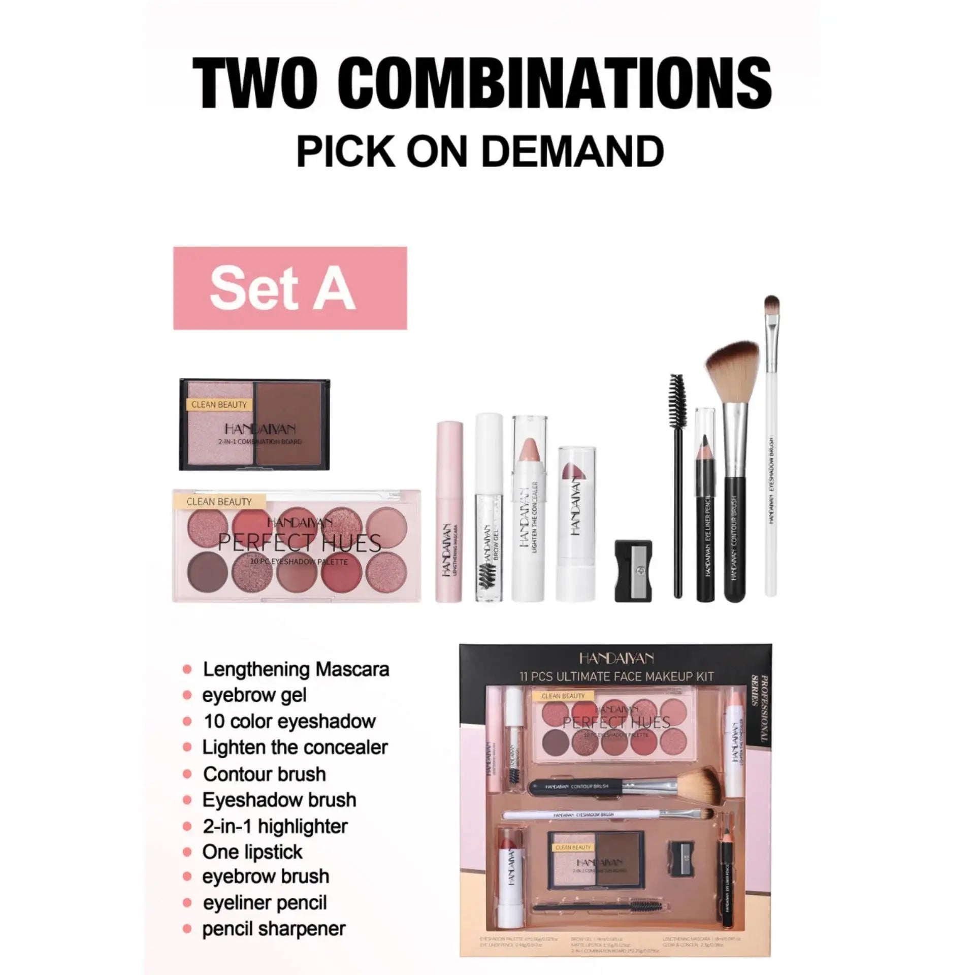 Kit de maquillage professionnel 11 pièces