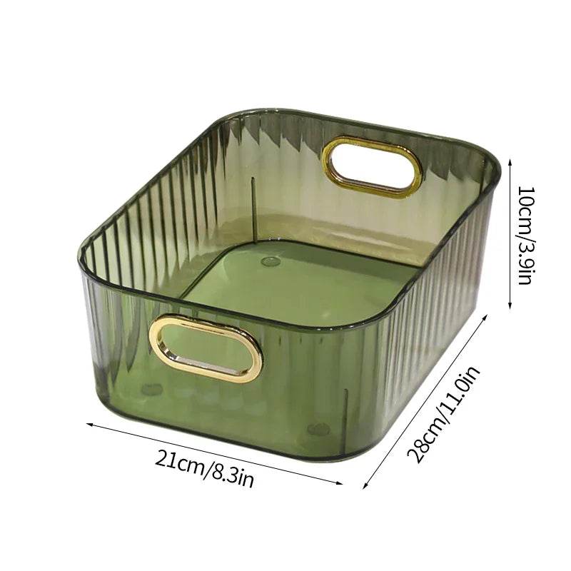 Cosmetics Box Desktop Storage Drawer Stackable Storage Box with Handle Makeup Organizers Basket Poatable Sundries Acrylic Rack