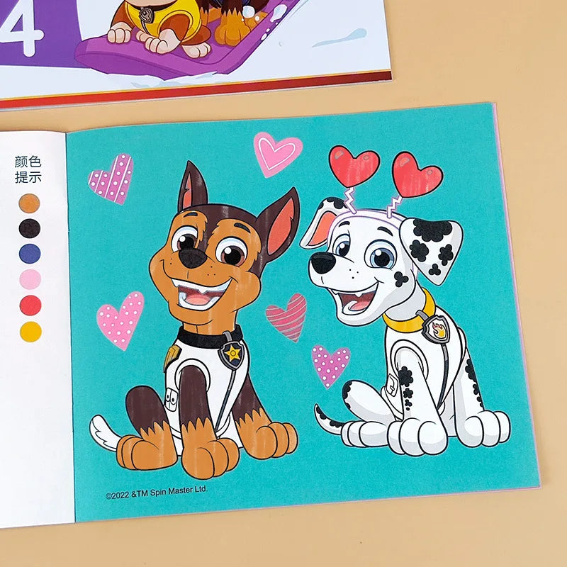 4 Books/set Paw Patrols Coloring Book Cartoon Dog Graffiti Painting Pictures Boy Girls Kill Time Toy Drawing Books Birthday Gift