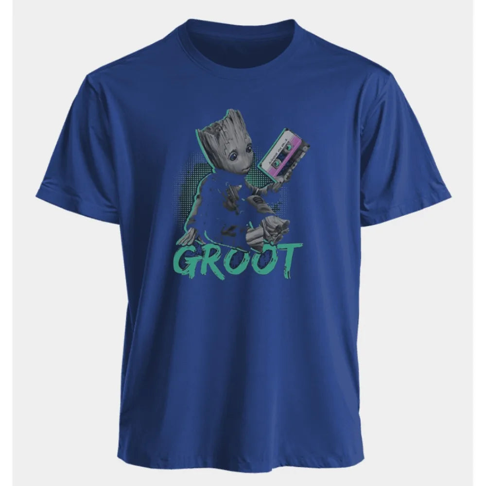 Marvel Men's and Women's T-shirts Groot Summer American Spring and Autumn New Classic Oversized Sporty Style Short-sleeved