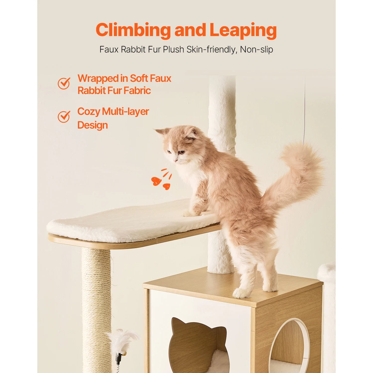 SucceBuy Large Cat Tree 68.9inch Tall Multi-level Cat Condo Furniture Activity Center with Cozy Perches Kitten House for Indoor