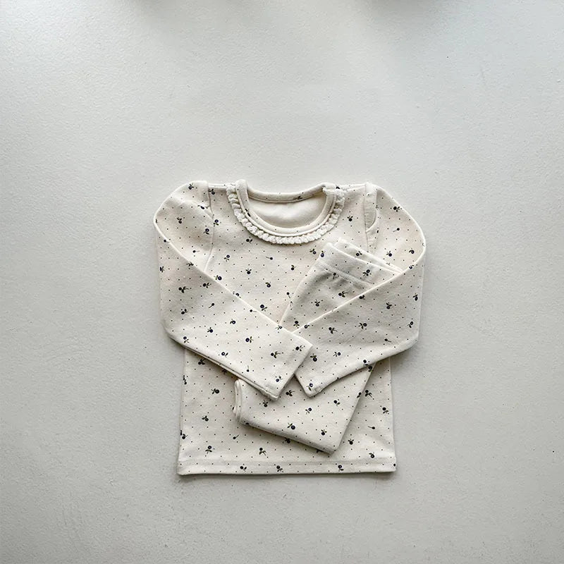 2025 Spring New Baby Long Sleeve Clothes Set Infant Floral Tops + Pants 2pcs Suit Cotton Baby Home Clothing Boys Girl Outfits