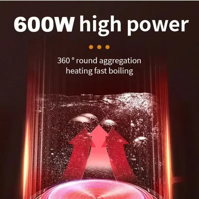 Smart Electric Kettle 600W 500ML Stainless Steel Portable Water Boiling Pot Home Kitchen Appliance EU Compact Fast Boiling