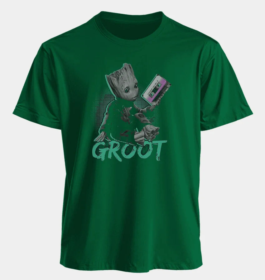 Marvel Men's and Women's T-shirts Groot Summer American Spring and Autumn New Classic Oversized Sporty Style Short-sleeved