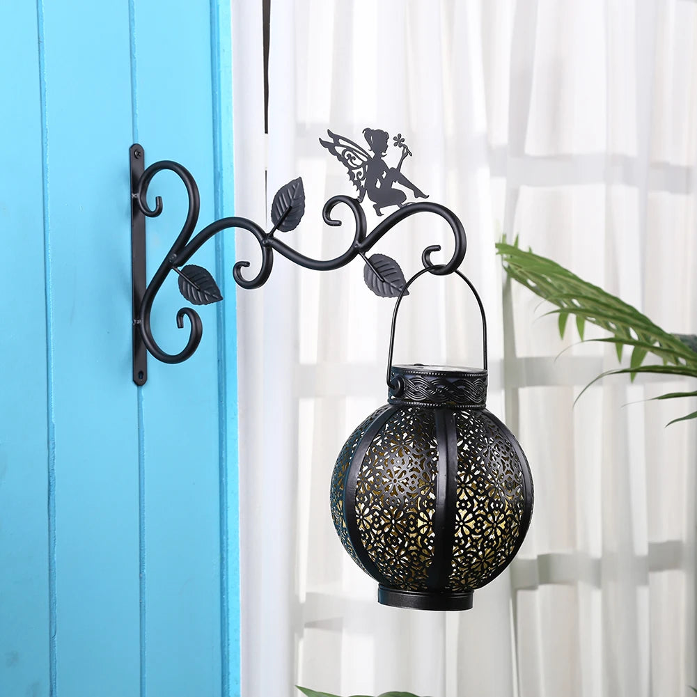 11.8inch Hanging Plant Bracket Iron Decorative Wall Hanger Hooks Black Iron Plant Hanger Bracket for Flower Baskets Wind Chimes