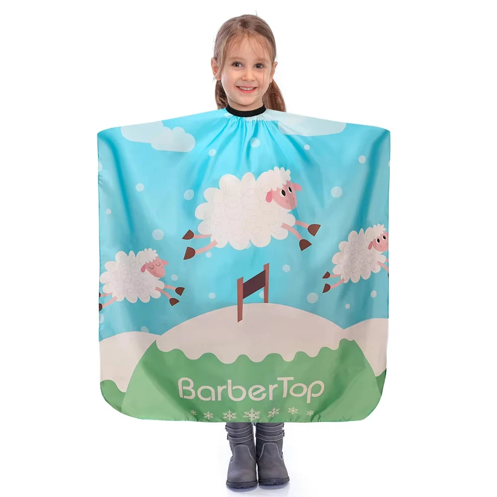 Children's Cute Cartoon Hairdressing Cape Hair Cut Styling Gown Barbershop Haircut Cape Hairdresser Cloth for Kids