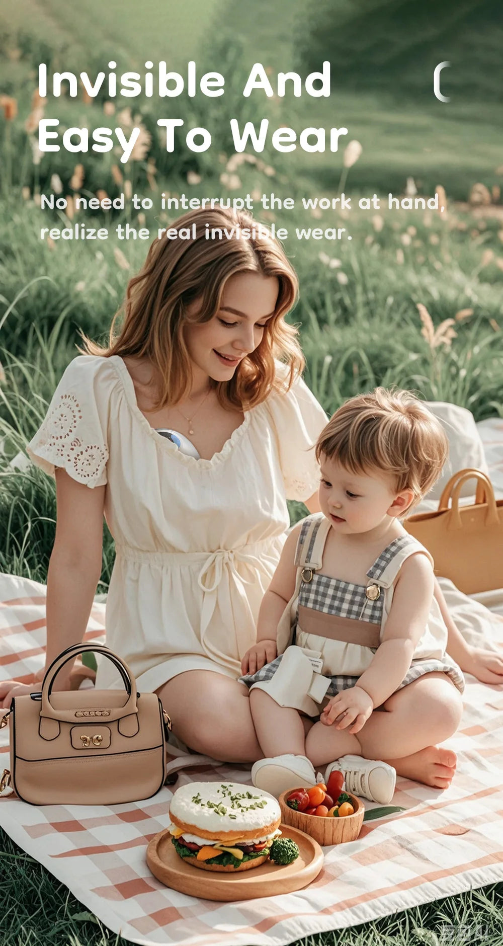 Wearable Electric Breast Pump 4 Modes 36 Suction Levels Hands-Free Milk Collector with 19/24mm Flange for Comfortable Feeding