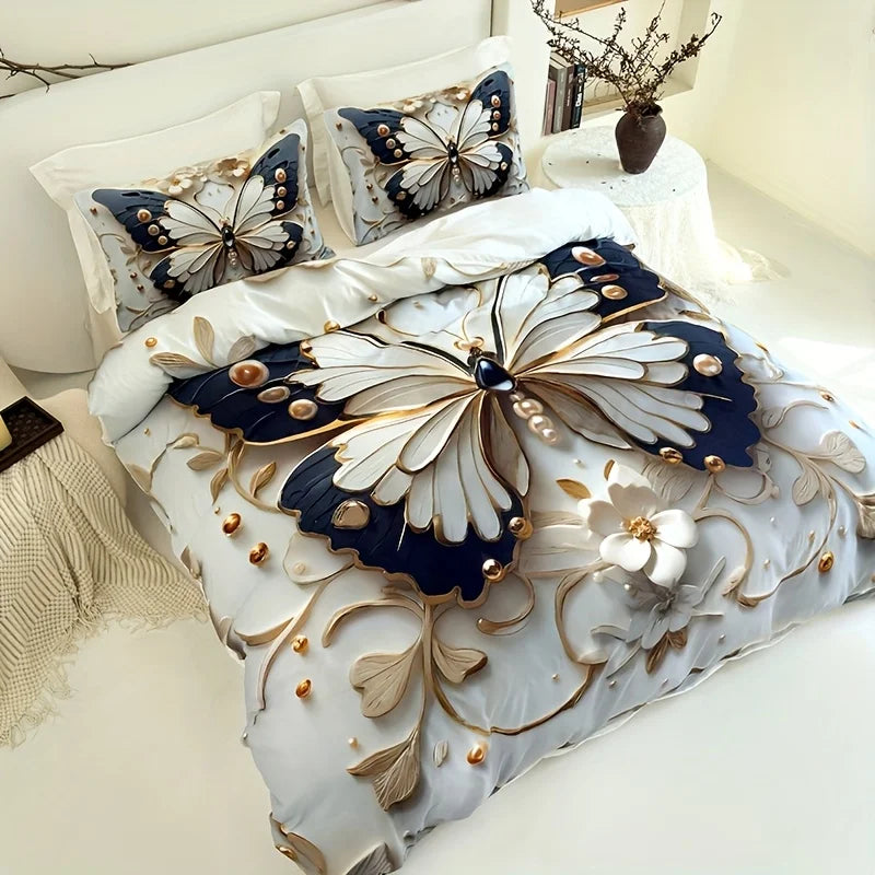 Luxury Bedding Set 3D Printing Butterflies 2-3 Piece Set (No Core) Suitable for Bedroom Duvet Cover Set Gift Halloween HomeDecor