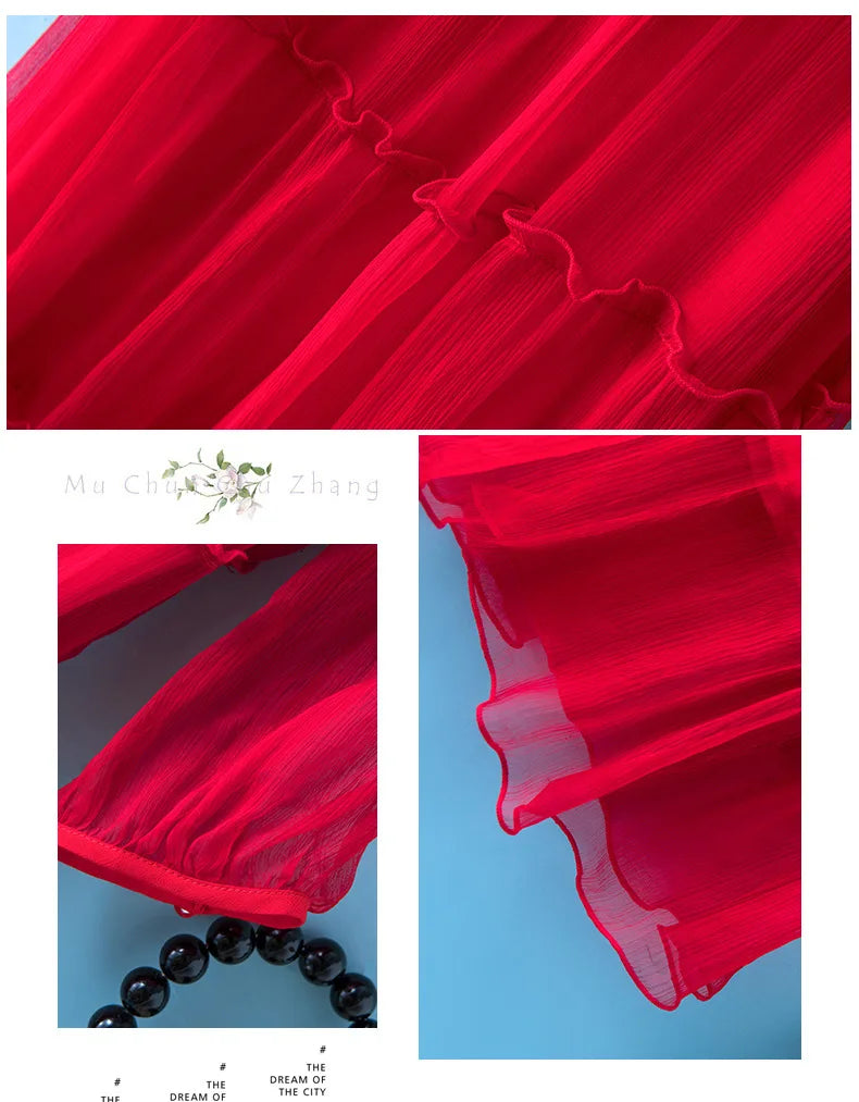 Winsleter, 100%Real Silk Elegant Dresses, Women Half Sleeve ONeck Ruched, Beach Vacation OL Dress, 2024 Summer Autumn D46910QM