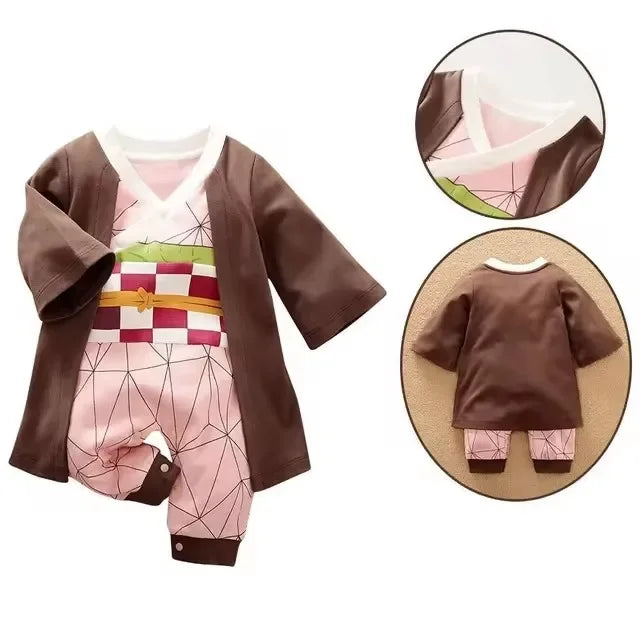 0-18 Months Anime Baby Rompers Newborn Cosplay Costume Infant Cotton Clothes Boys Girls Kids Outfit
