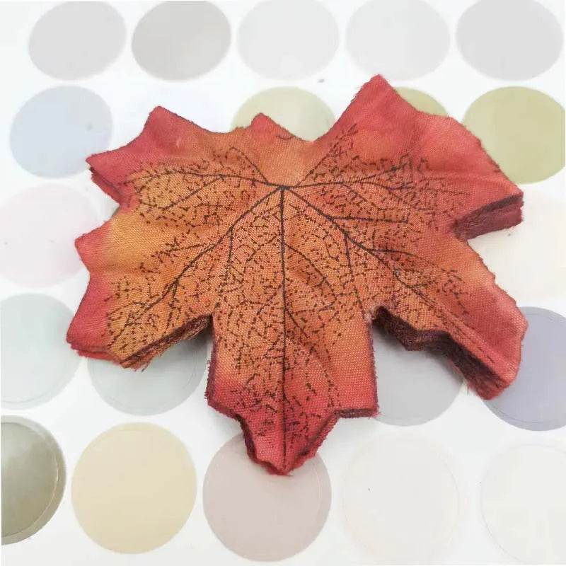 Yannew 500pcs Artificial Fall Maple Leaves Silk Leaf for Craft DIY Thanksgiving Wedding Party Decoration Autumn Home Table Decor