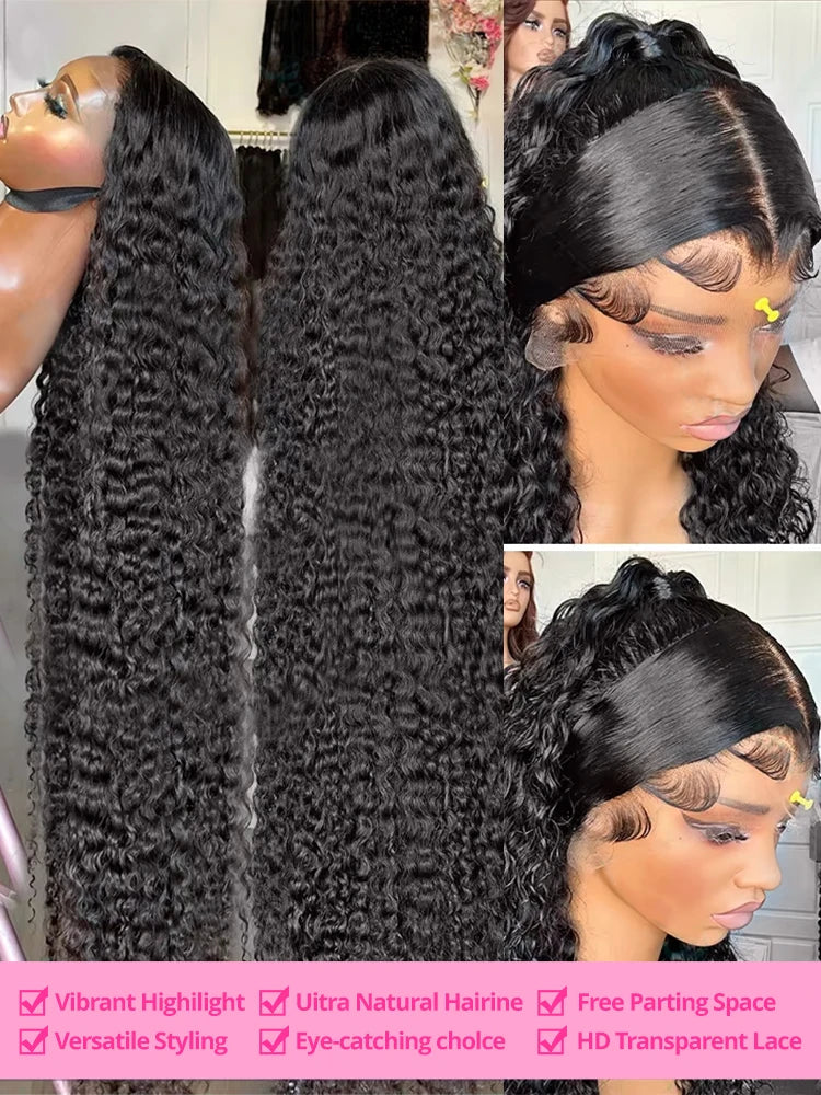 CEXXY 250% 13x4 13x6 Water Wave Curly Lace Frontal Human Hair Wigs Brazilian Loose Deep Wave Frontal Human Hair Wigs For Women