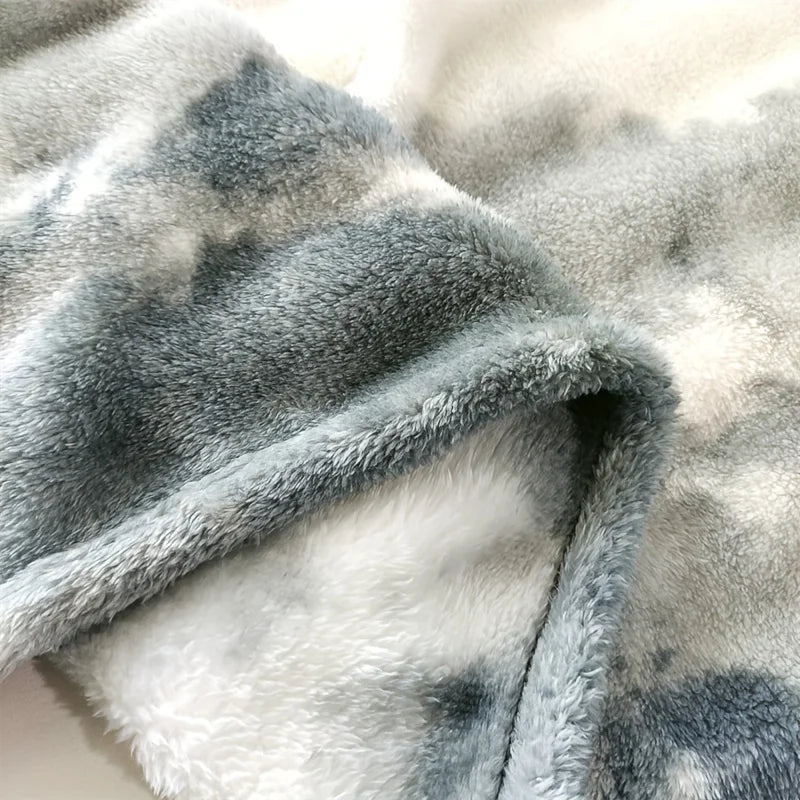 Luxurious Faux Rabbit Fur Bed Blanket - Soft, Thick, and Warm  Throw  All Seasons, Versatile for Sofa, Shawl, Travel, and Gifts