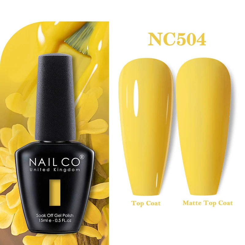 NAILCO Vernis Semi Permanent UV Gel Nail Polish Black White Color Nails Art Manicure TOP BASE Varnish Hybrid Nail Professionals