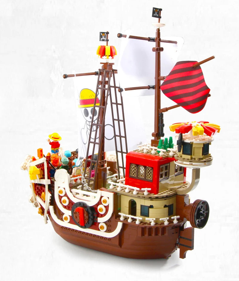 2022 New Anime One Piece Going Merry Thousand Sunny Model Building Blocks Bricks Kit Luffy Zoro Sanji Figures Set Kid Toys Gift