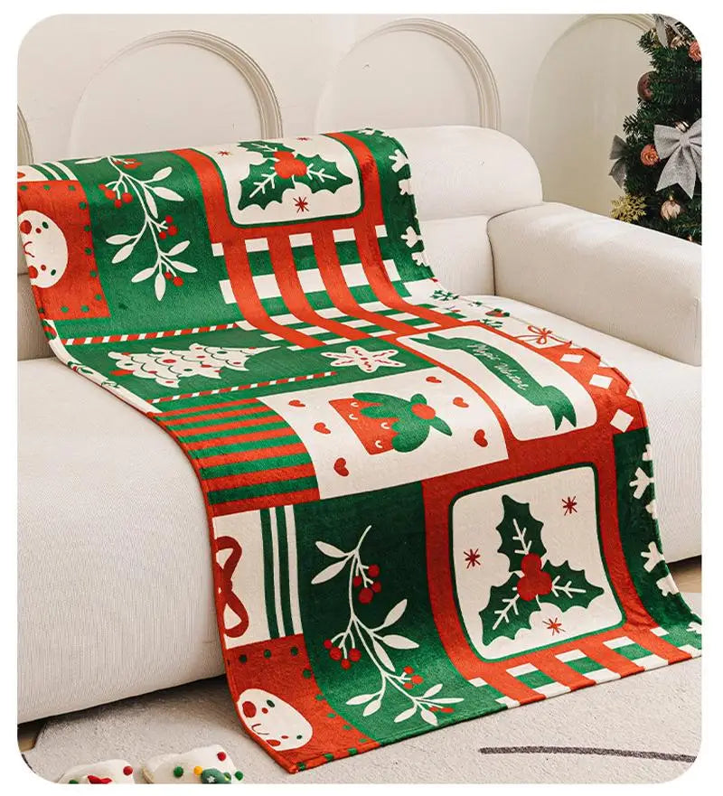 Winter Christmas Flannel Sofa Cover Anti-Slip All-Inclusive Universal Sofa Cover In One Straight Row Sofa Cushion Decor Home