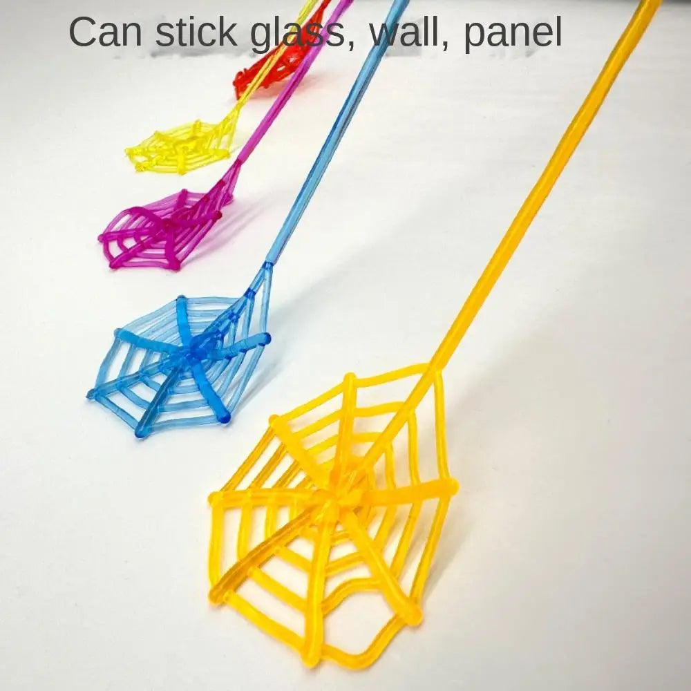 10Pcs Sticky Spider Web Plastic Multicolor Climbing Tricky Gag Toys Favor Elastic Stretchable Elastically Stretchable Spider Web