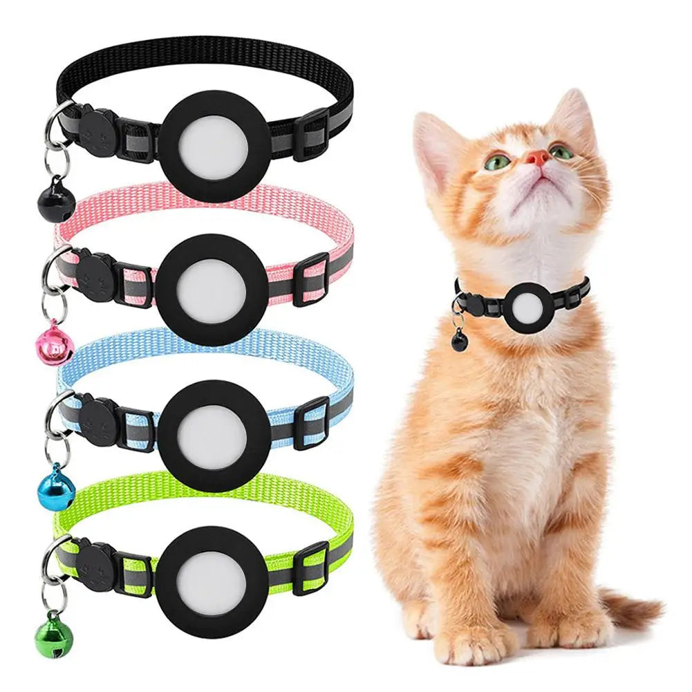 Pet GPS Bluetooth With Bell Cute Reflective Night Cat Address Footprint Collar Pendant Tracking Dog Bird Anti-Lost O9M7