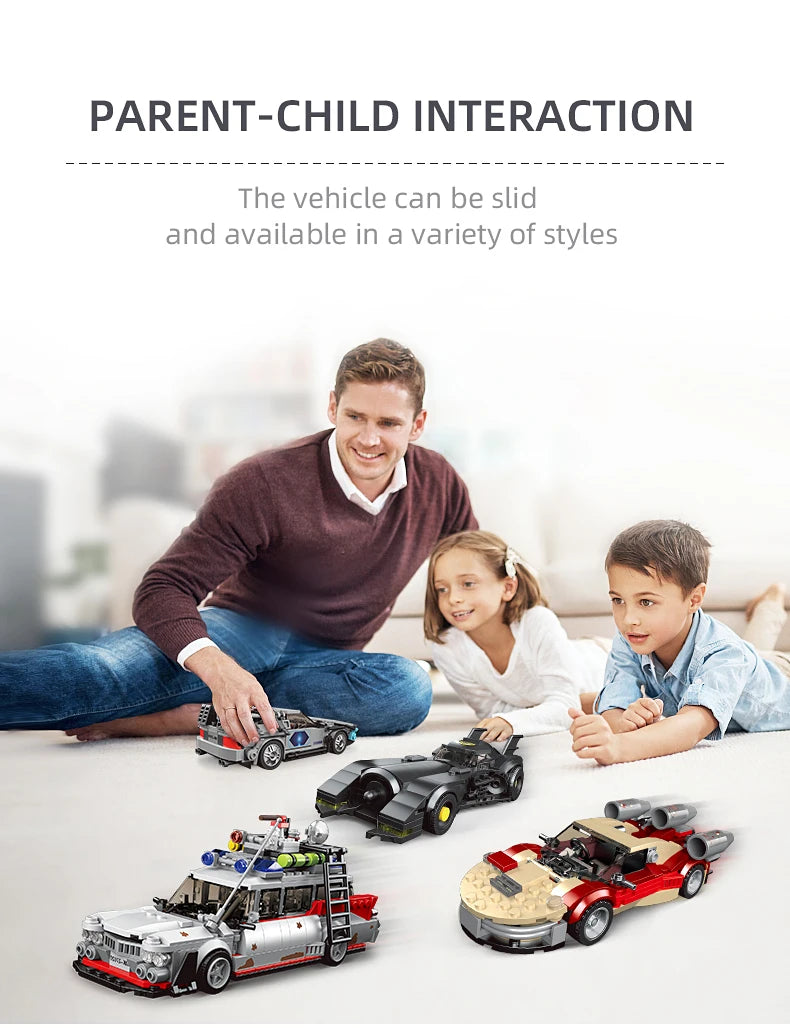 MOULD KING 27020 Technical Car Toys The Mini Ghost Bustered ECTO-1 Car Model Assembly Building Block Brick Kids Christmas Gifts