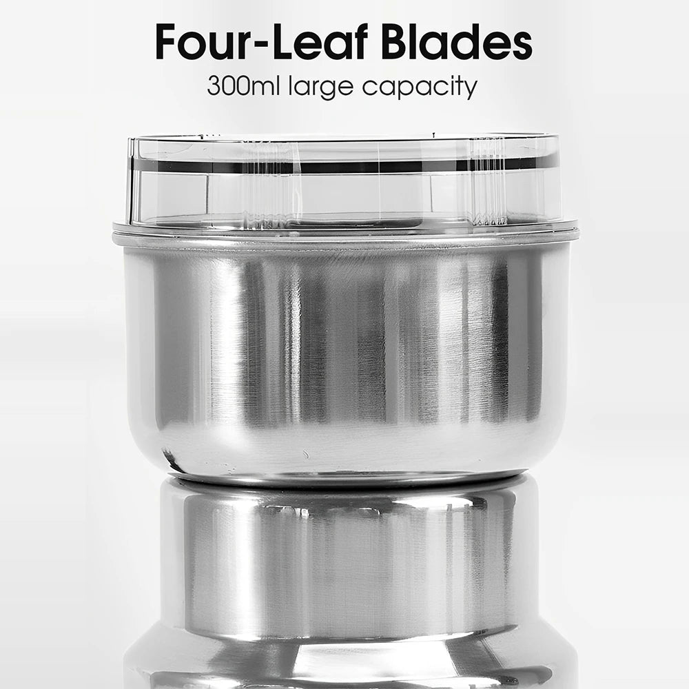 Mini Electric Coffee Spice Pepper Grain Grinder 300ml Ultra Fine Baby Food Grinder 4-Blade Household Kitchen Accessory